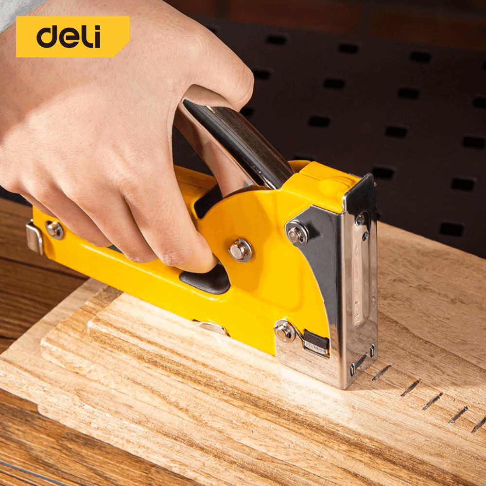 เครื่องยิงแม็ก DELI EDL238001-YL-01 สีเหลือง 3IN1